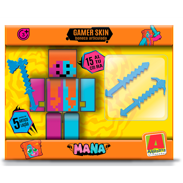 Boneco Mana Gamer com Acessórios- Disponível em 15 cm