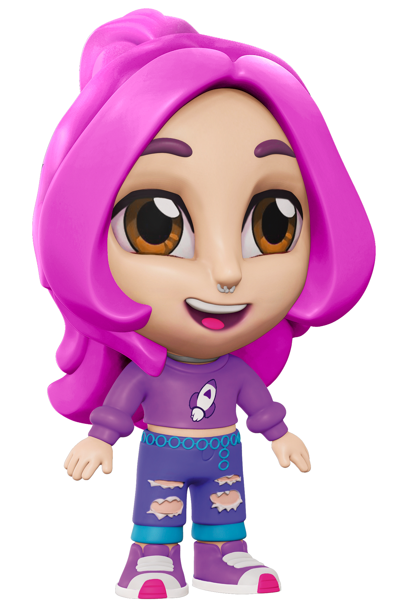 Boneca Vinil Articulado Katlen – Dos Rosas – Disponível em 15cm